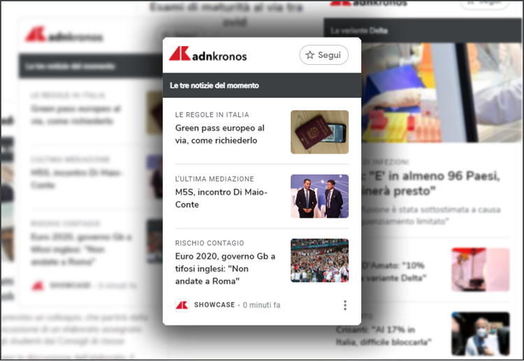 Adnkronos prima agenzia di stampa in Italia a entrare in Google News Showcase