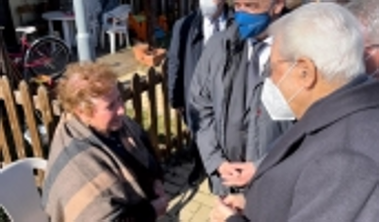 Il Presidente Sergio Mattarella a Norcia (archivio Quirinale) 