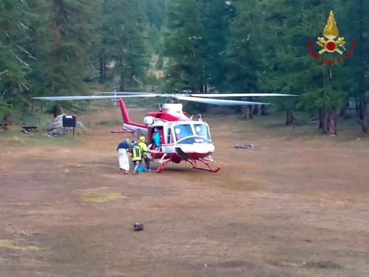 I soccorsi dei vigili del fuoco in Valle Argentera