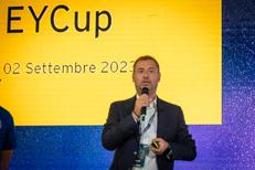 Giuseppe Perrone, EY partner emeia blockchain leader – innovation consulting Italy leader, presentando la EYCup a Digithon,