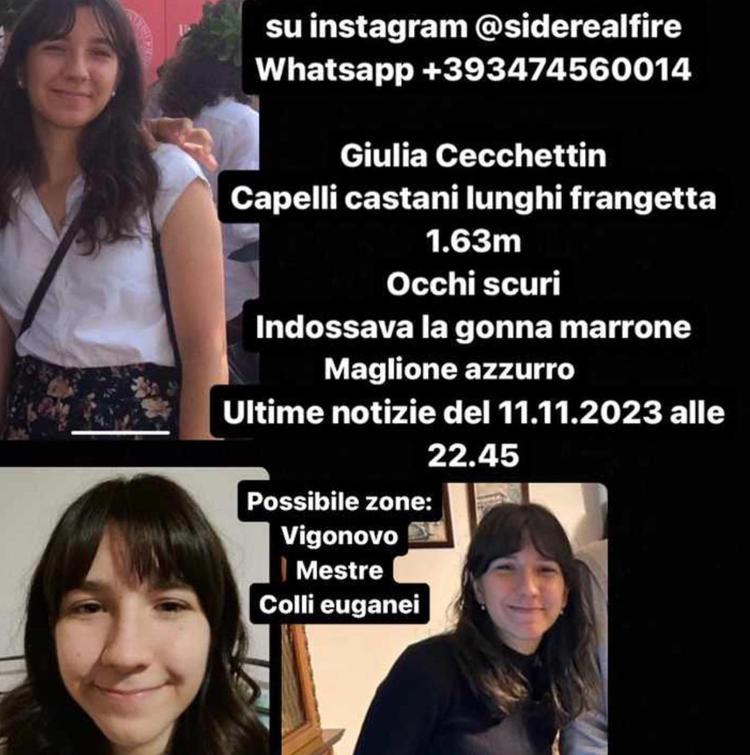 Giulia Cecchettin (dalla pagina Facebook del padre Gino