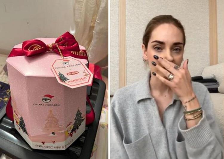 Il pandoro griffato e Chiara Ferragni (Fotogramma)