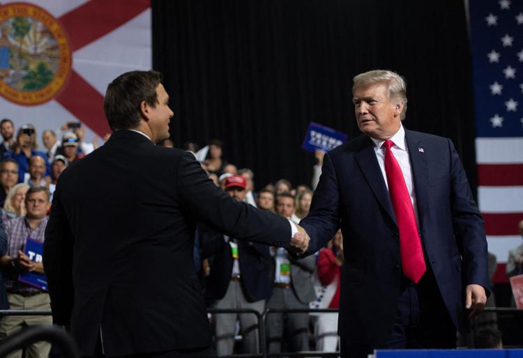 Ron DeSantis e Donald Trump (Afp)