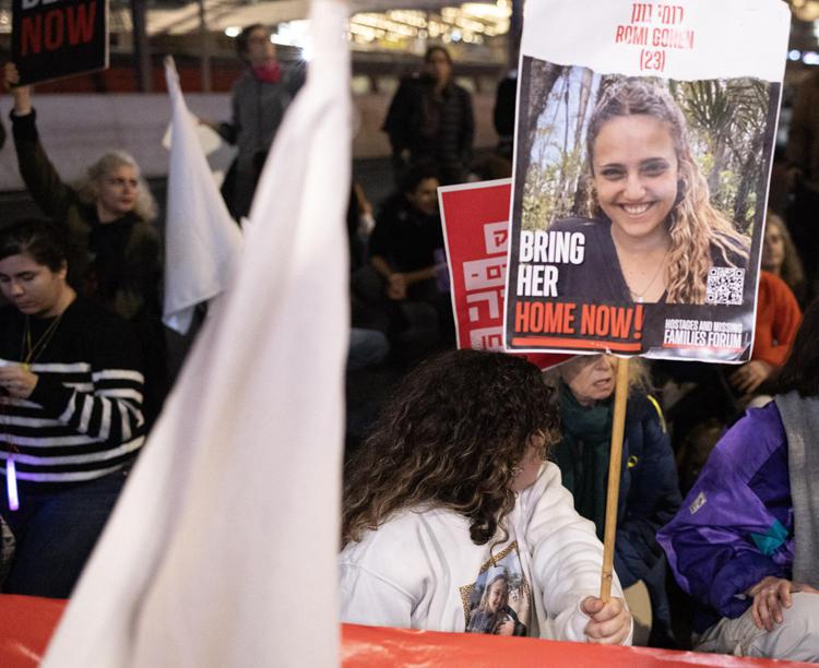 Manifestazione per la liberazione degli ostaggi in Israele (Afp9