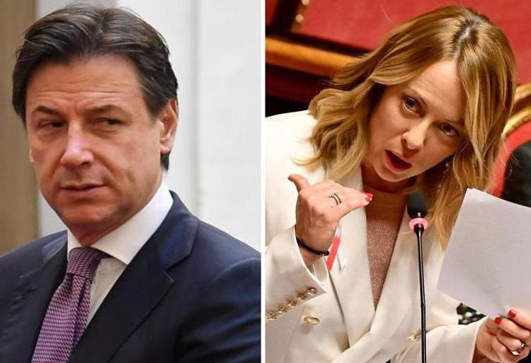 Giuseppe Conte e Giorgia Meloni - (Fotogramma)