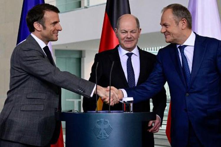 Macron, Scholz e Tusk