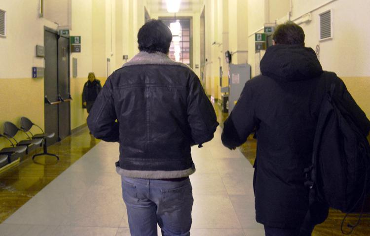 Gabriele Marchesi di spalle, in tribunale a Milano - Fotogramma