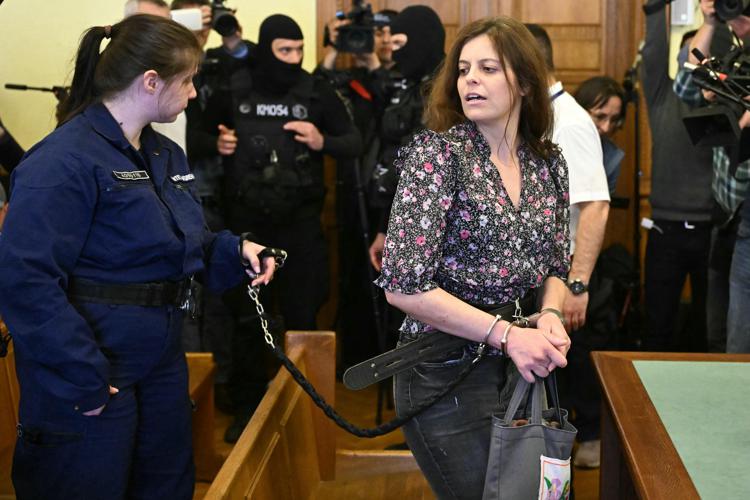 Ilaria Salis in tribunale a Budapest - Afp