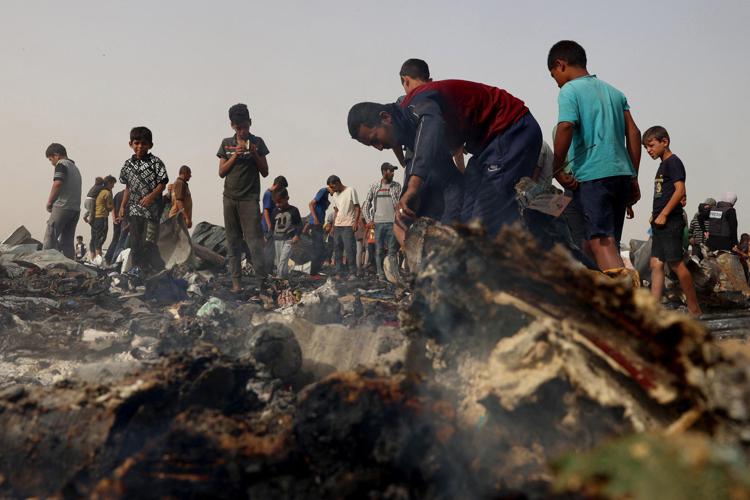 An overnight Israeli airstrike on a Palestinian encampment in  Rafah, Gaza killed at least 35 people, according to the Hamas-run health ministryPhoto: AFP 
