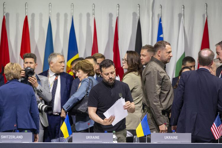 Volodymyr Zelensky al summit in Svizzera (Afp)