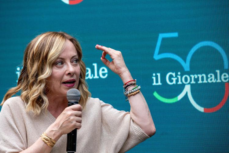 Giorgia Meloni all'evento a Milano per i 50 anni de 'Il Giornale' - Fotogramma