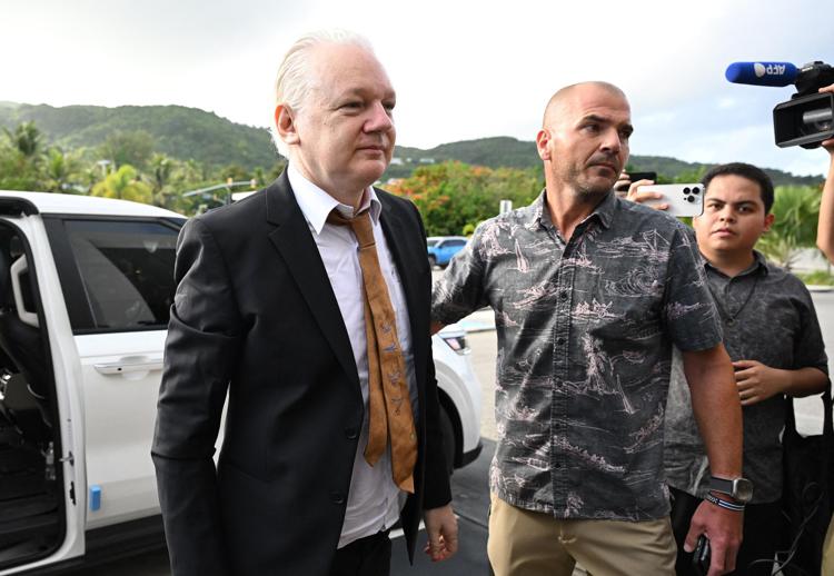 Julian Assange a Saipan - Afp