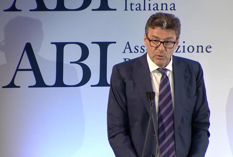 Giancarlo Giorgetti all'Assemblea dell'Abi