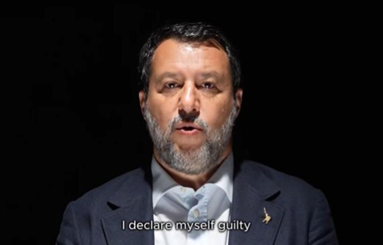 Salvini nel video  pubblicato dopo la richiesta di 6 anni di carcere per il caso Open Arms