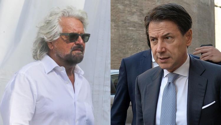 Beppe Grillo e Giuseppe Conte (Fotogramma)