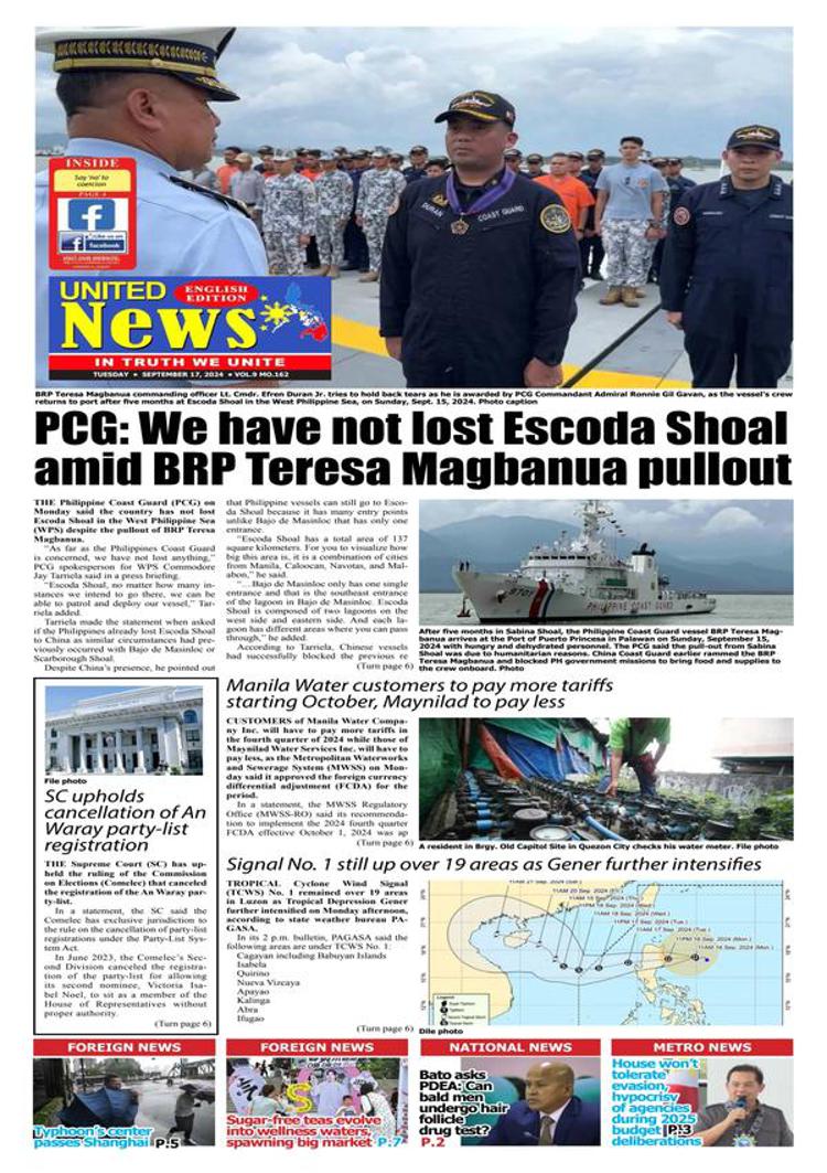 Philippines: Coast Guard Reassures on Escoda Shoal Situation