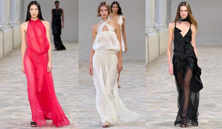 Tre look della sfilata Alberta Ferretti spring-summer 2025