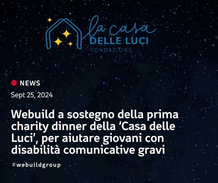 Webuild, sostegno a prima Charity Dinner 'Casa delle Luci' a Milano