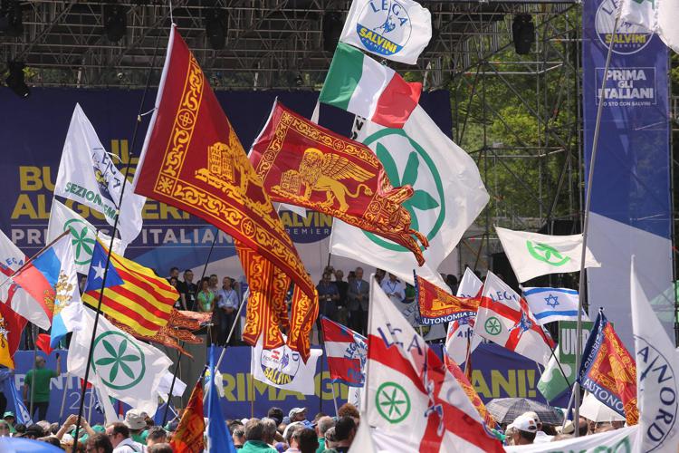 Pontida (Bg). Tradizionale raduno della Lega  - FOTOGRAMMA