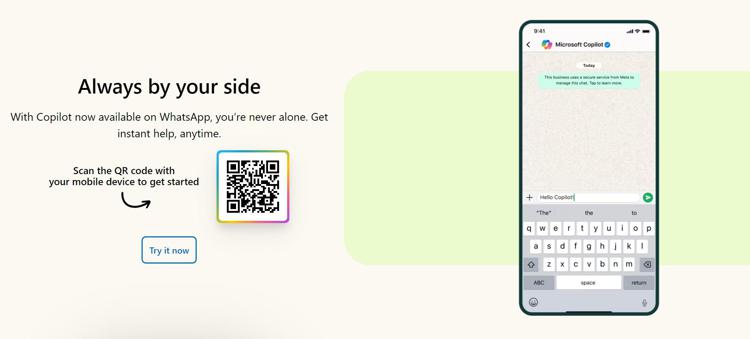 Copilot su WhatsApp: l'intelligenza artificiale a portata di chat