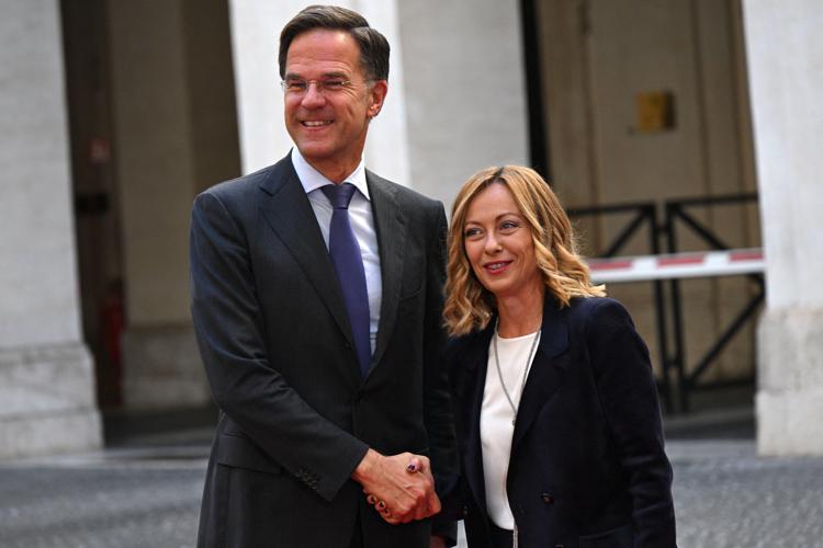 Mark Rutte e Giorgia Meloni  - (Afp)