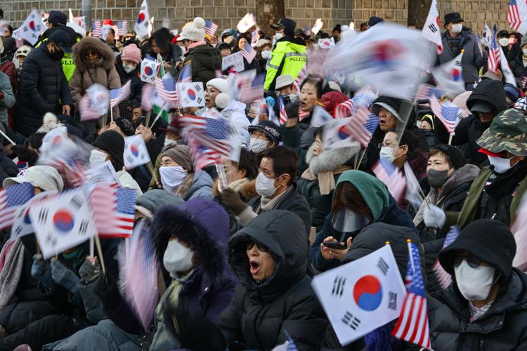 Manifestanti in Corea del Sud - (Afp)