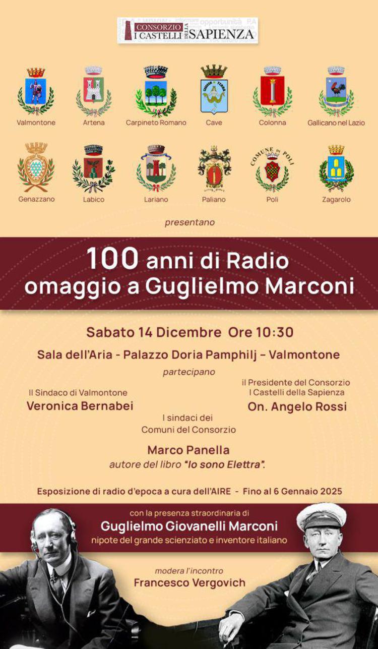 I Castelli della Sapienza rendono omaggio a Guglielmo Marconi con “100 anni di Radio”.