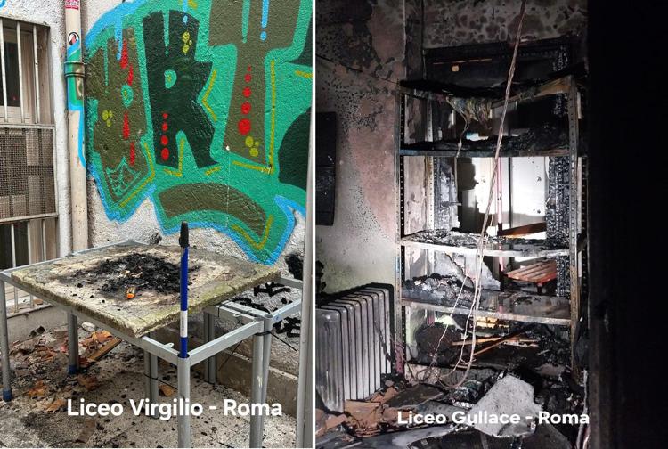 I danni al liceo Virgilio e Gullace  di Roma occupati