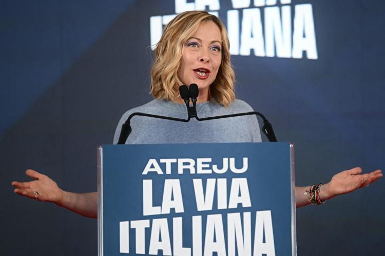 Giorgia Meloni infiamma la platea di Atreju - (Afp)