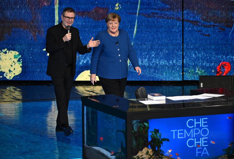 Angela Merkel con Fabio Fazio