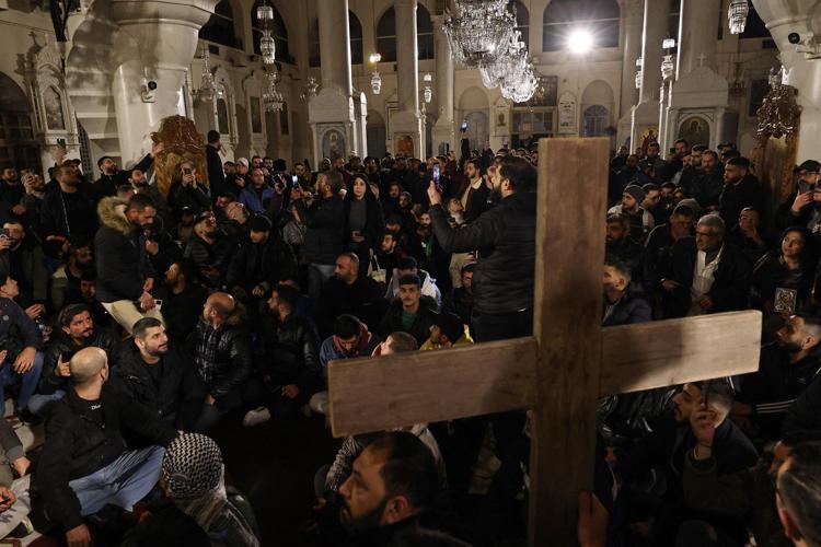 Sit in dei cristiani a Damasco, Siria - Afp