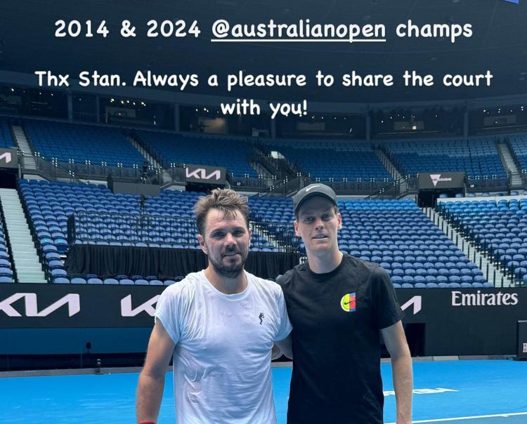 Sinner e Wawrinka - Instagram Darren Cahill @dc10s