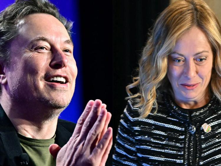 Giorgia Meloni ed Elon Musk - (Afp)