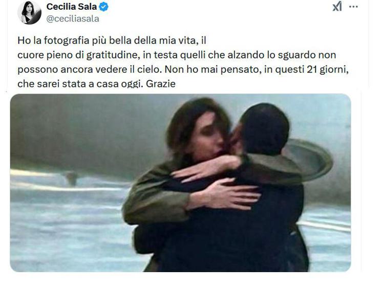 Cecilia Sala, il primo post dopo il rilascio: 