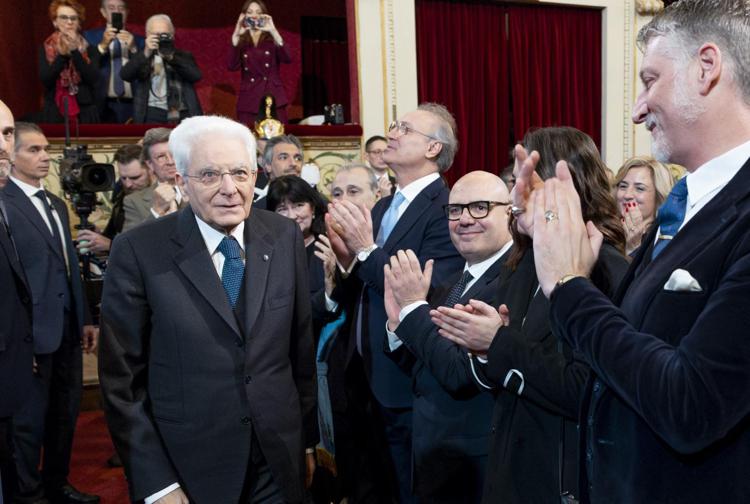 Il presidente Mattarella durante la cerimonia - Quirinale