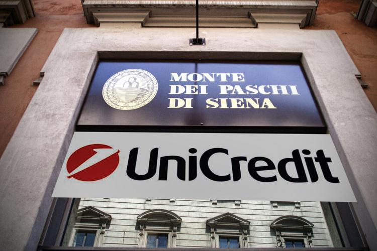 Monte dei Paschi di Siena e Unicredit - Fotogramma