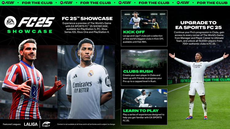 EA Sports FC 25 Showcase: prova gratuita e novità del nuovo capitolo