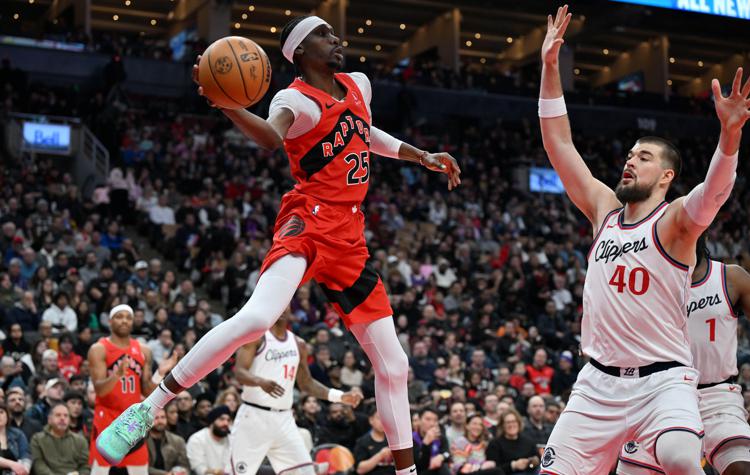 Un momento della partita tra i Toronto Raptors e Los Angeles Clippers - (Fotogramma)