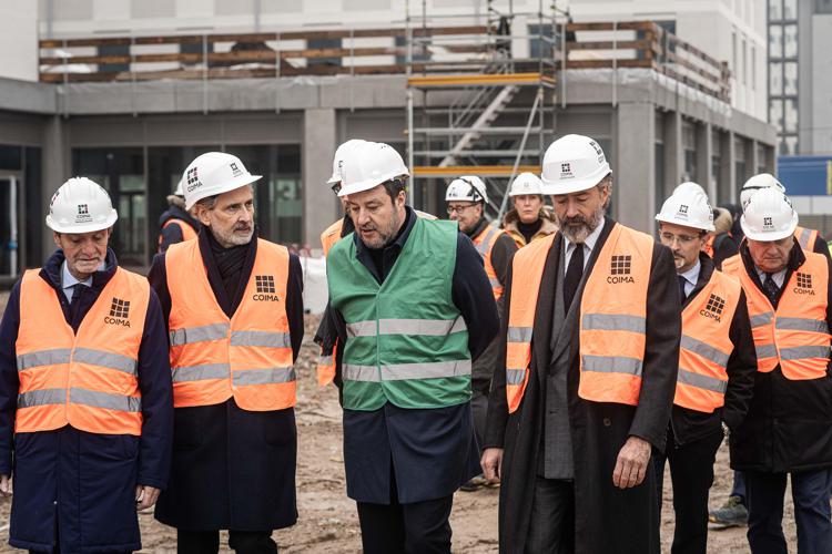 Il sopralluogo di Salvini ai cantieri del Villaggio olimpico - Fotogramma/IPA