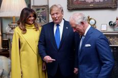 Melania e Donald Trump e re Carlo - (Fotogramma)