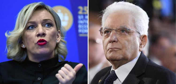 Maria Zakharova e Sergio Mattarella - Afp /Fotogramma