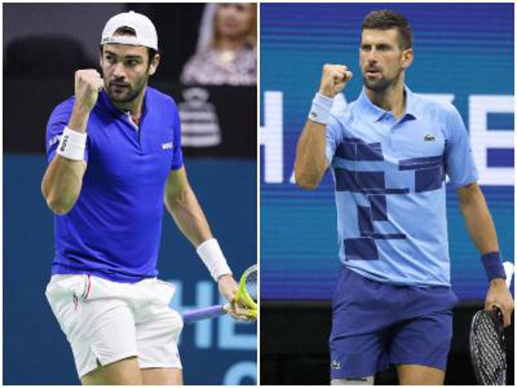 Matteo Berrettini e Novak Djokovic - Ipa/Fotogramma