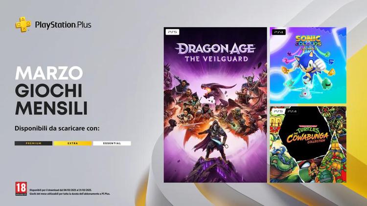 PS Plus, tra i giochi mensili di marzo le Ninja Turtles e Dragon Age