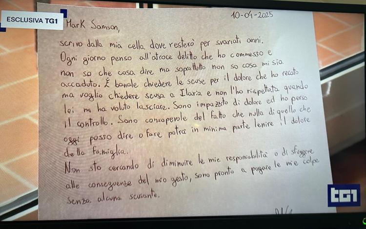 Mark Samson scrive ai genitori di Ilaria Sula: 
