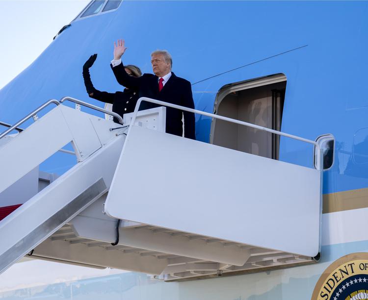 Donald Trump e Melania Trump sull'Air Force One