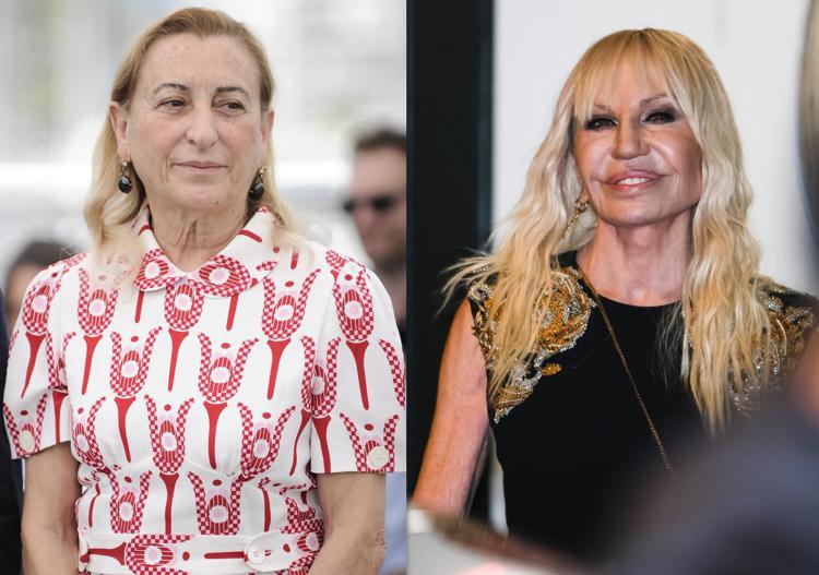 Miuccia Prada e Donatella Versace (Ipa/Fotogramma)
