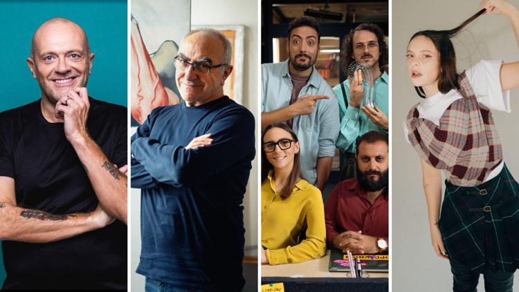 da sinistra: Max Pezzali, Tanino Liberatore, i the Jackal e Francesca Michielin