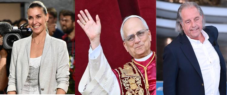 Flavia Pennetta, Papa Leone XIV, Paolo Bertolucci (foto Ipa)