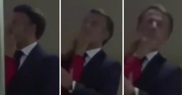 Il momento in cui le mani della premiere dame respingono il viso di Macron - Video @RMCInfo