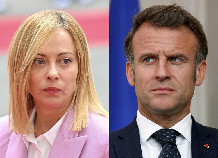 Giorgia Meloni ed Emmanuel Macron, immagine di repertorio (Fotogramma/Ipa)